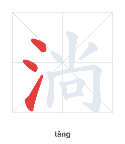 Pratica dell'ordine dei tratti per 淌 - tǎng
