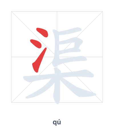 Практика порядка черт для 渠 - qú