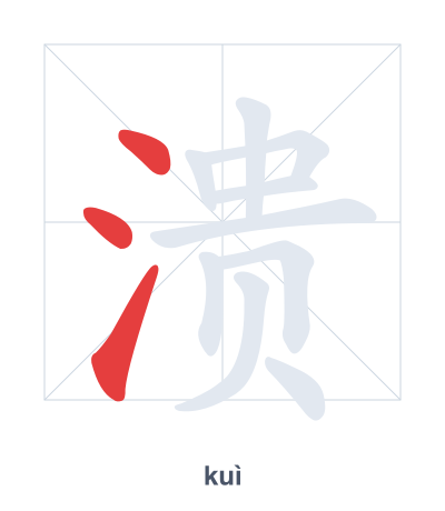 Pratica dell'ordine dei tratti per 溃 - kuì