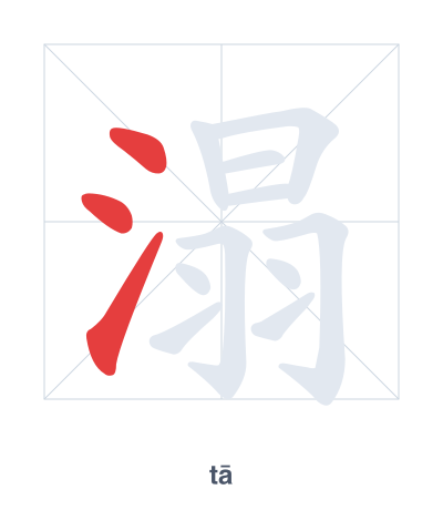 Pratica dell'ordine dei tratti per 溻 - tā