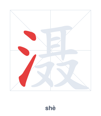 Pratica dell'ordine dei tratti per 滠 - shè
