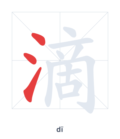 滴（dī）の筆順練習