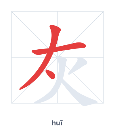 灰（huī）の筆順練習