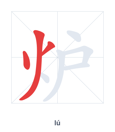 Pratica dell'ordine dei tratti per 炉 - lú