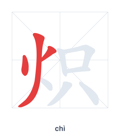 Pratica dell'ordine dei tratti per 炽 - chì
