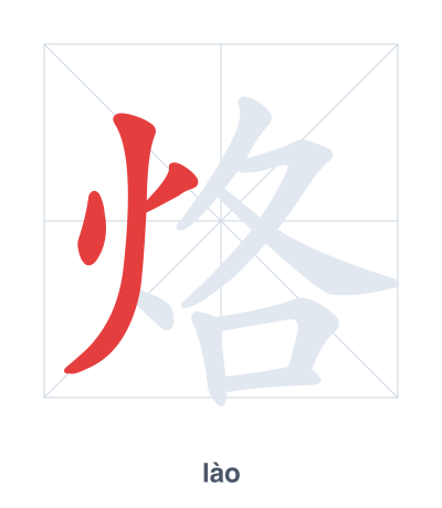 烙（lào/luò）の筆順練習