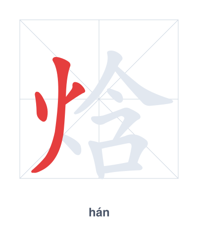 Pratica dell'ordine dei tratti per 焓 - hán