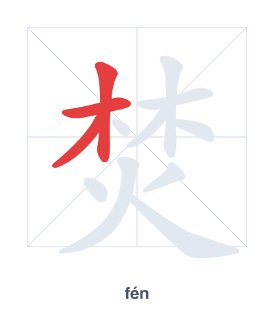 焚(fén) 획순 연습