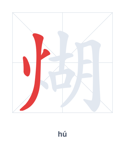 Pratica dell'ordine dei tratti per 煳 - hú