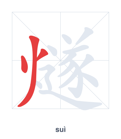تدريب ترتيب الخطوط لـ 燧 - suì