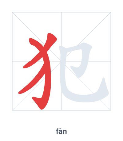 犯（fàn）の筆順練習