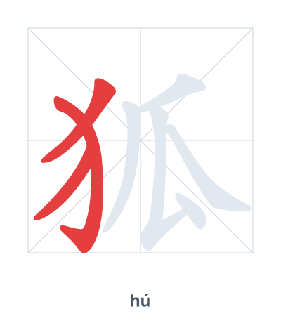 狐（hú）の筆順練習
