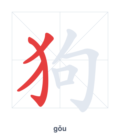 狗(gǒu) 획순 연습