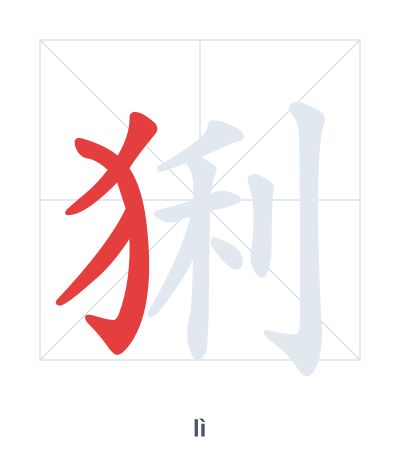 Luyện tập thứ tự nét cho 猁 - lì