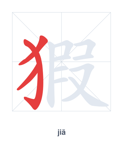Pratica dell'ordine dei tratti per 猳 - jiā