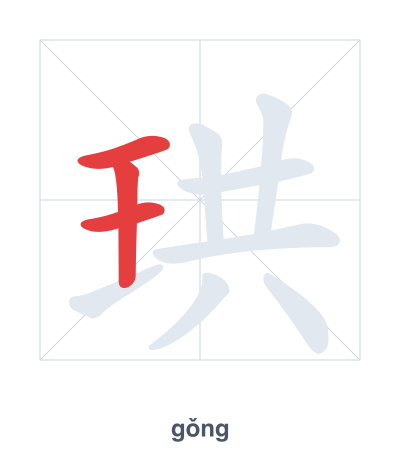 Практика порядка черт для 珙 - gǒng