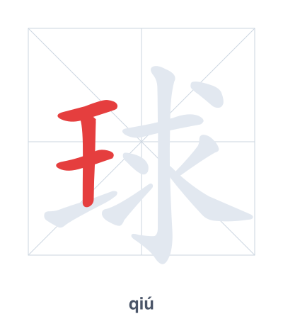 Pratica dell'ordine dei tratti per 球 - qiú