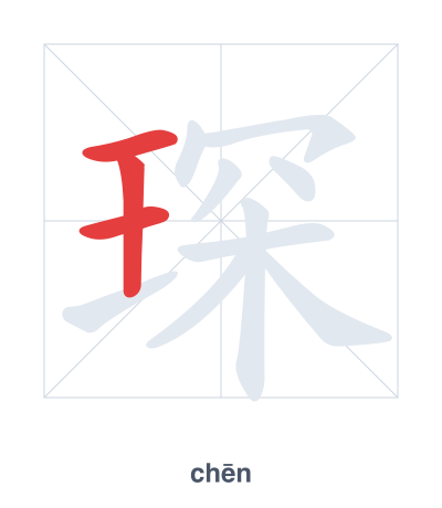 Pratica dell'ordine dei tratti per 琛 - chēn