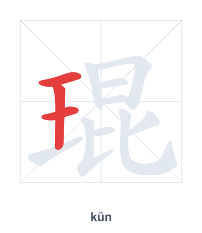 Pratica dell'ordine dei tratti per 琨 - kūn