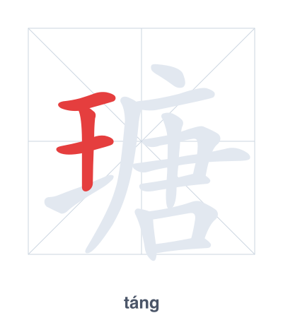 Pratica dell'ordine dei tratti per 瑭 - táng