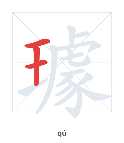 Luyện tập thứ tự nét cho 璩 - qú