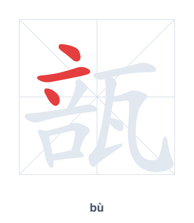 Pratica dell'ordine dei tratti per 瓿 - bù