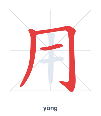 Pratica dell'ordine dei tratti per 用 - yòng