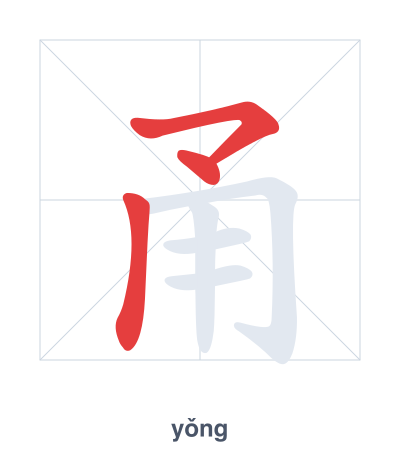 甬 (yǒng) 笔顺练习