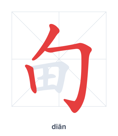 Pratica dell'ordine dei tratti per 甸 - diān/diàn