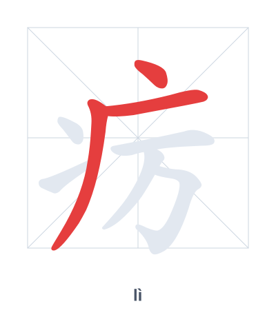 Pratica dell'ordine dei tratti per 疠 - lì