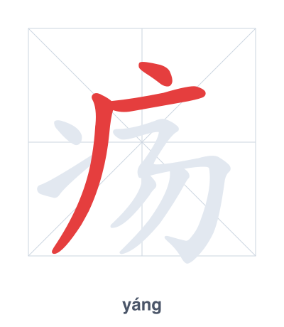 疡(yáng) 획순 연습
