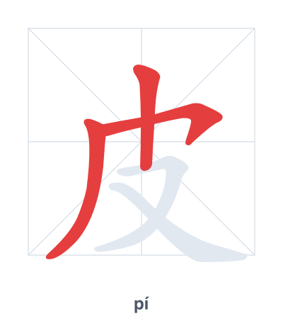 皮(pí) 획순 연습
