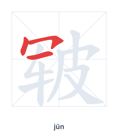 皲(jūn) 획순 연습