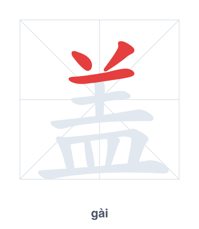Pratica dell'ordine dei tratti per 盖 - gài/gě