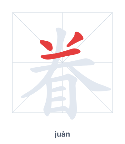 Pratica dell'ordine dei tratti per 眷 - juàn