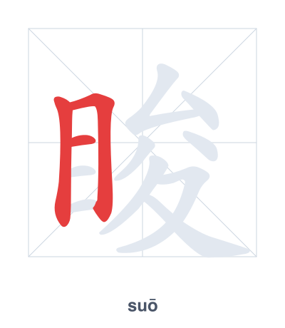 Pratica dell'ordine dei tratti per 睃 - suō