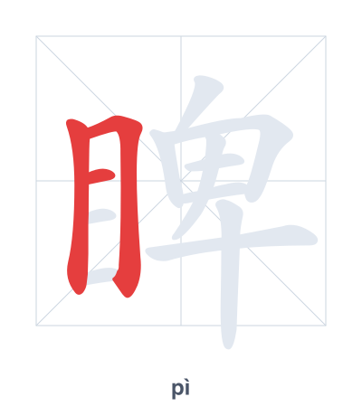 Pratica dell'ordine dei tratti per 睥 - pì