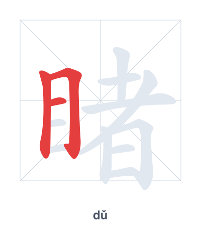 Pratica dell'ordine dei tratti per 睹 - dǔ