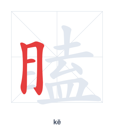 Prática de ordem dos traços para 瞌 - kē