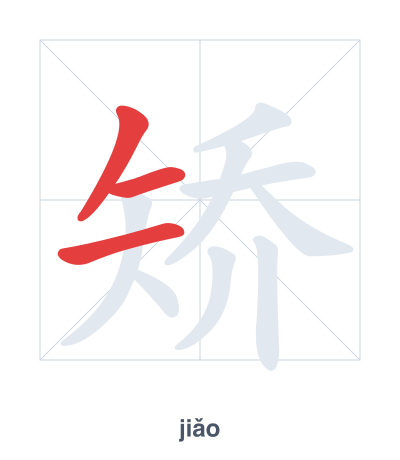 Práctica de orden de trazos para 矫 - jiǎo