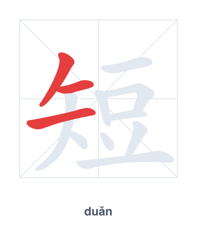 Pratica dell'ordine dei tratti per 短 - duǎn