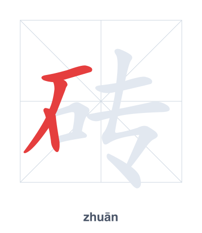 砖（zhuān）の筆順練習