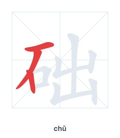 Strichfolge-Übung für 础 - chǔ
