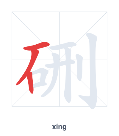 แบบฝึกลำดับเส้นสำหรับ 硎 - xíng