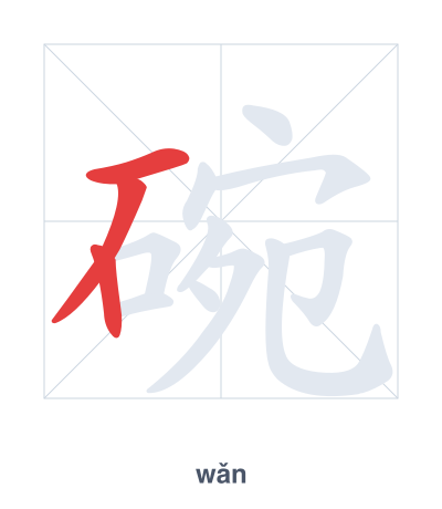 Strichfolge-Übung für 碗 - wǎn
