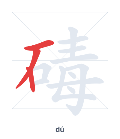 Pratica dell'ordine dei tratti per 碡 - dú/zhóu