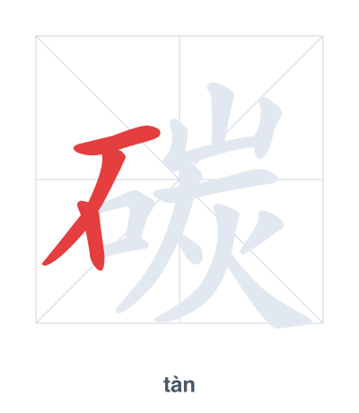 แบบฝึกลำดับเส้นสำหรับ 碳 - tàn