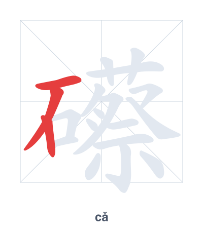 Pratica dell'ordine dei tratti per 礤 - cǎ