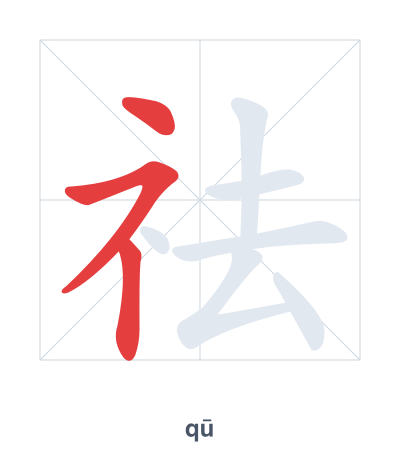 Pratica dell'ordine dei tratti per 祛 - qū