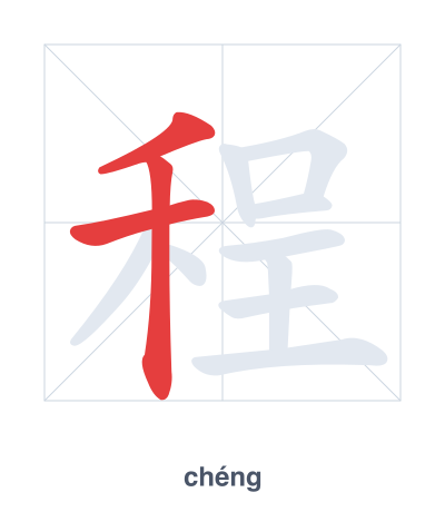 Pratica dell'ordine dei tratti per 程 - chéng